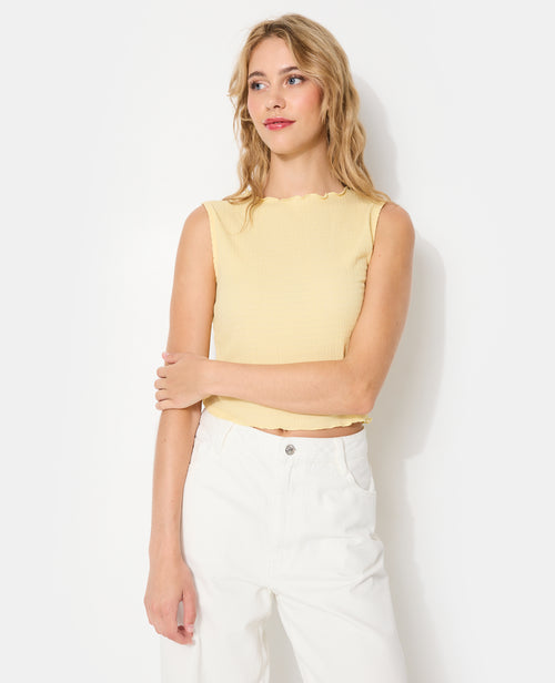 T-shirt sans manches en maille reliefée - PIMKIE - 1