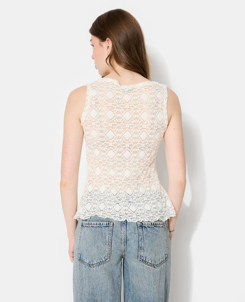 Top sans manches en dentelles col bateau - PIMKIE - 6