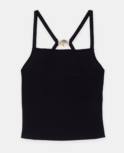 Débardeur maille reliefée avec bijou coquillage - PIMKIE - 4