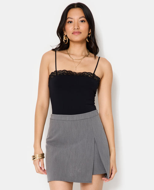 Body à bretelles en maille stretch avec dentelle - PIMKIE - 1