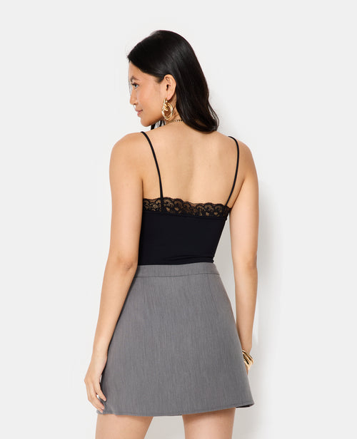 Body à bretelles en maille stretch avec dentelle - PIMKIE - 6