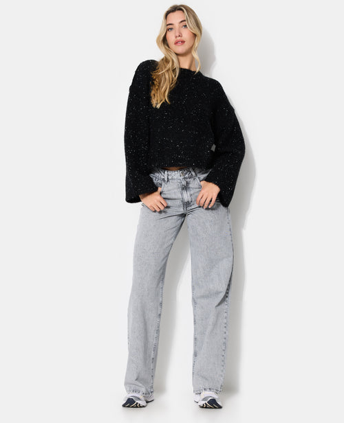 Pull col rond maille chinée avec laine - PIMKIE - 3