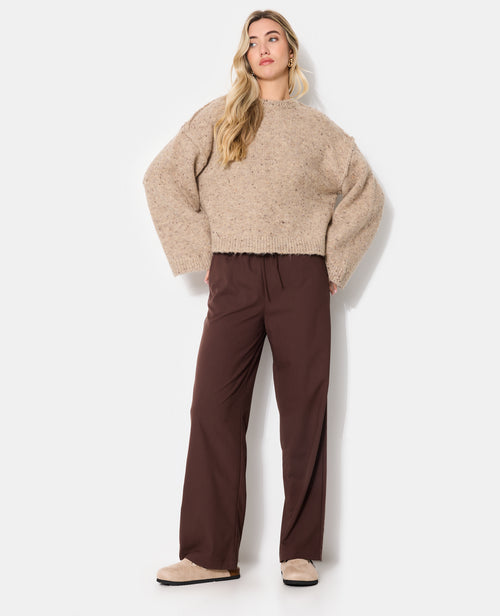 Pull col rond maille chinée avec laine - PIMKIE - 3