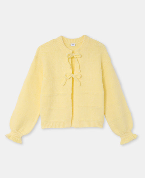 Gilet en maille fantaisie avec nouettes et volants - PIMKIE - 4