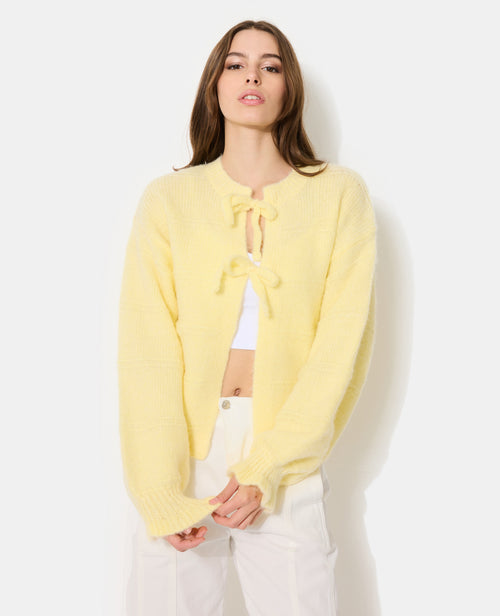 Gilet en maille fantaisie avec nouettes et volants - PIMKIE - 7