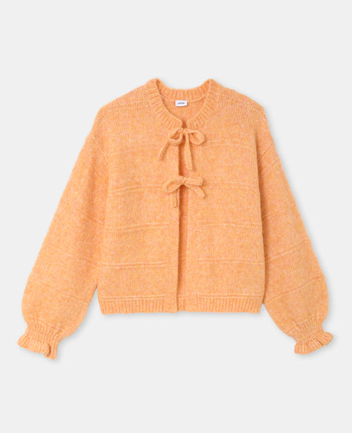 Gilet en maille fantaisie avec nouettes et volants - PIMKIE - 4