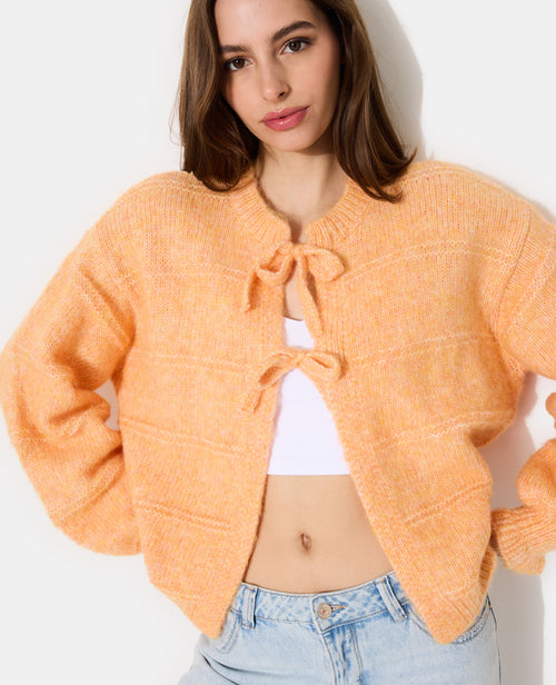 Gilet en maille fantaisie avec nouettes et volants - PIMKIE - 1