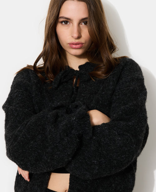 Gilet en maille fantaisie avec nouettes et volants - PIMKIE - 2