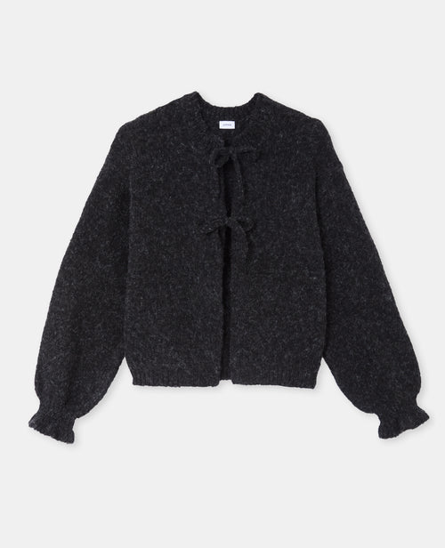 Gilet en maille fantaisie avec nouettes et volants - PIMKIE - 4
