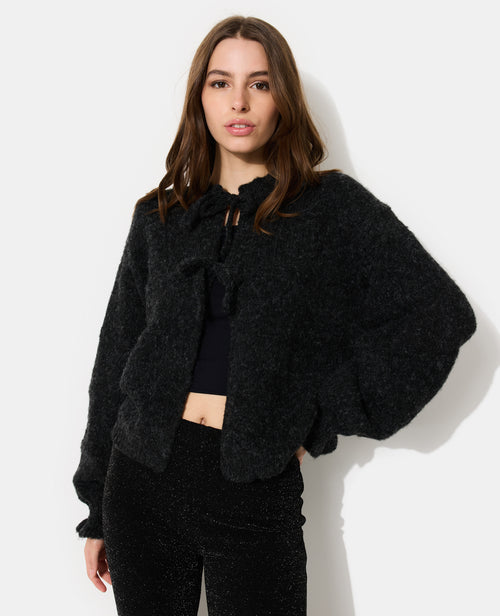 Gilet en maille fantaisie avec nouettes et volants - PIMKIE - 5