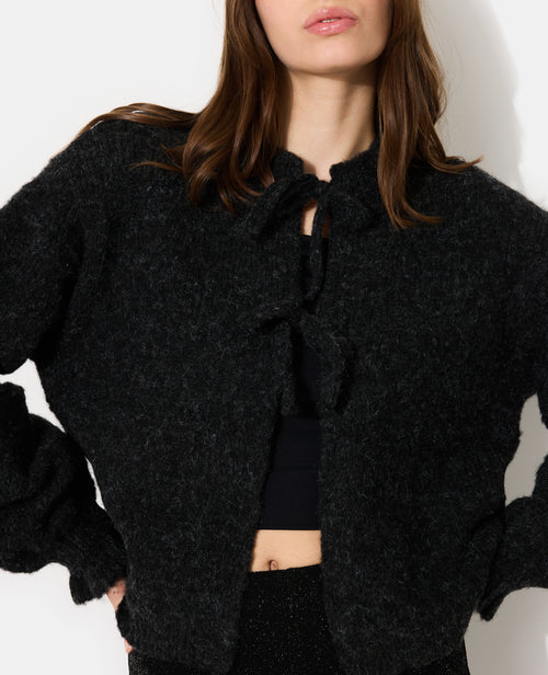 Gilet en maille fantaisie avec nouettes et volants - PIMKIE - 7