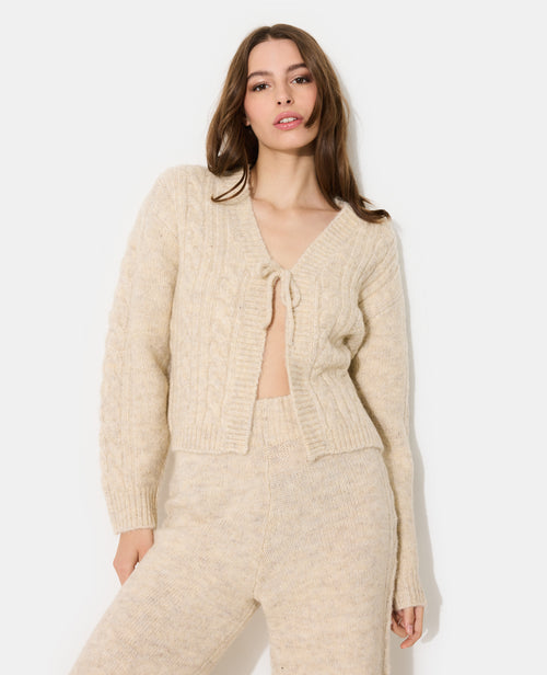 Gilet en maille torsadée avec nouette - PIMKIE - 1