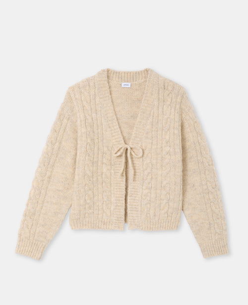 Gilet en maille torsadée avec nouette - PIMKIE - 4
