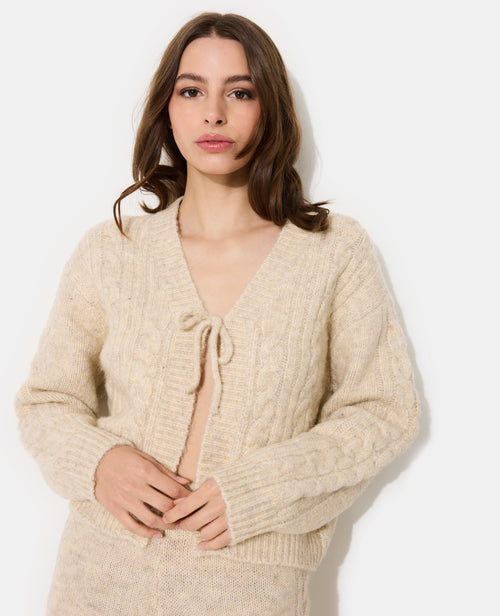 Gilet en maille torsadée avec nouette - PIMKIE - 5