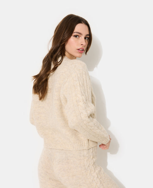 Gilet en maille torsadée avec nouette - PIMKIE - 6
