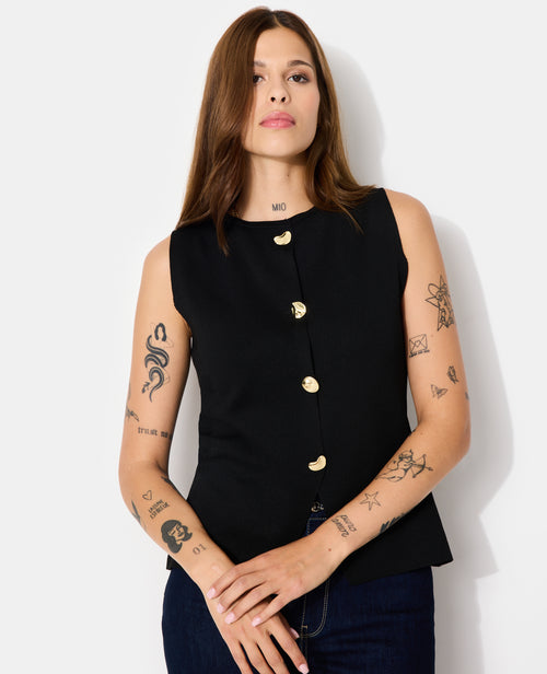 Gilet sans manches avec boutons fantaisie - PIMKIE - 1