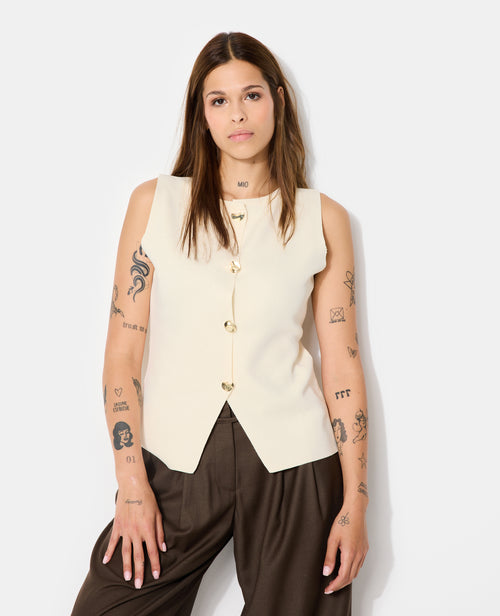 Gilet sans manches avec boutons fantaisie - PIMKIE - 1