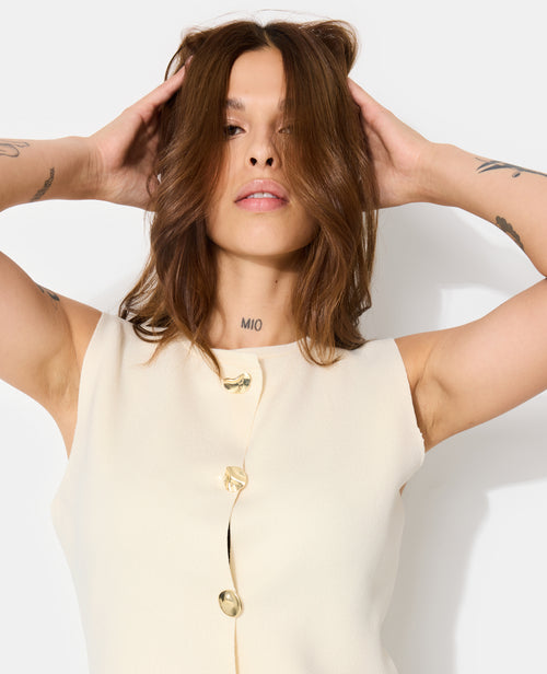 Gilet sans manches avec boutons fantaisie - PIMKIE - 1