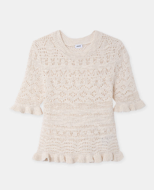 Pull manches courtes en maille ajourée - PIMKIE - 4