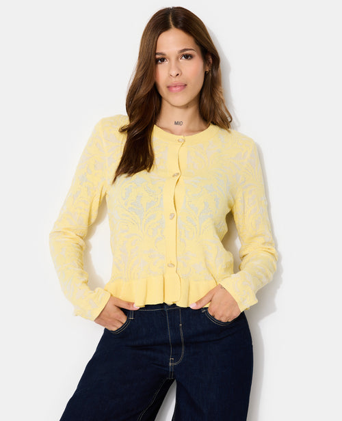 Gilet en maille effet jacquard avec boutons fantaisie - PIMKIE - 1