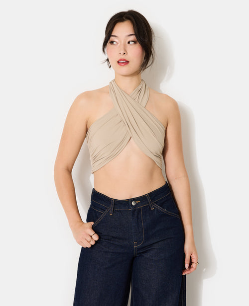 Top bandeau à croiser et à nouer - PIMKIE - 1