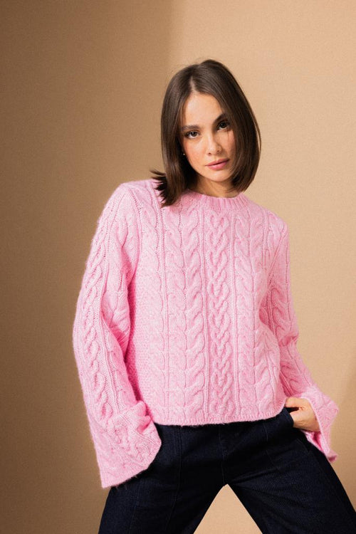 Pull en maille torsadée avec manches flare - PIMKIE - 1