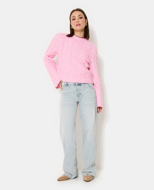 Pull en maille torsadée avec manches flare - PIMKIE - 1