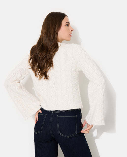 Pull en maille torsadée avec manches flare - PIMKIE - 6