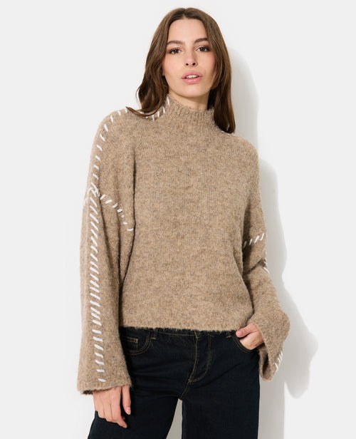 Pull ample en maille avec jeu de surpiqûres - PIMKIE - 5