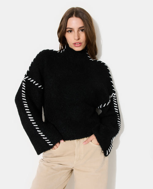 Pull ample en maille avec jeu de surpiqûres - PIMKIE - 1