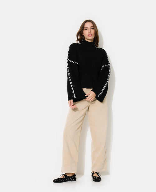 Pull ample en maille avec jeu de surpiqûres - PIMKIE - 3