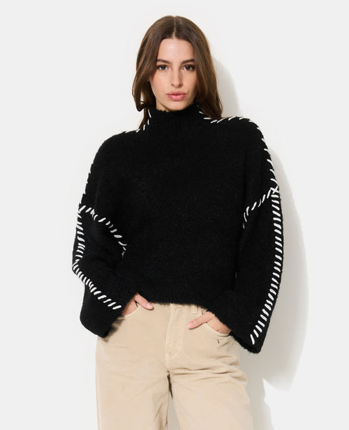 Pull ample en maille avec jeu de surpiqûres - PIMKIE - 5