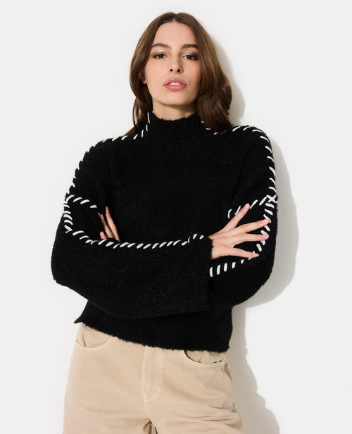 Pull ample en maille avec jeu de surpiqûres - PIMKIE - 7