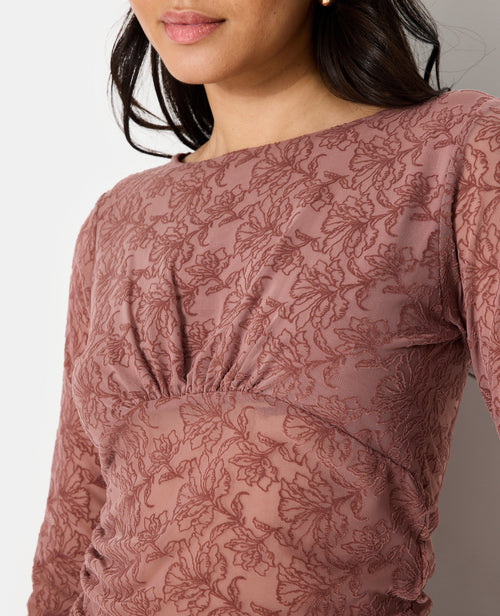 Top en résille avec motifs fleurs en velours - PIMKIE - 2