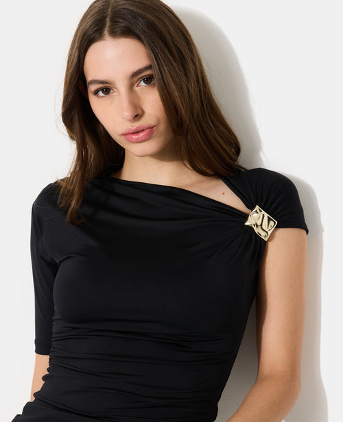 T-shirt asymétrique avec détail bijou - PIMKIE - 2