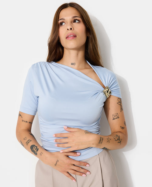 T-shirt asymétrique avec détail bijou - PIMKIE - 1