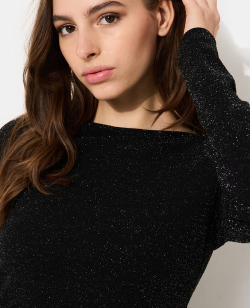 Top court manches longues en maille avec fils lurex - PIMKIE - 2