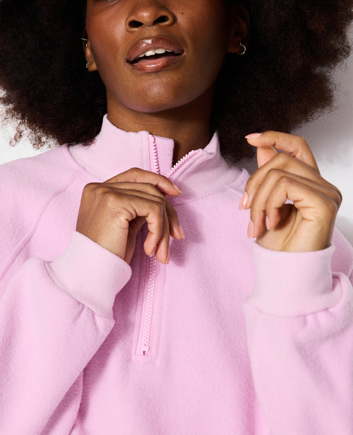 Sweat col zippé en molleton gratté - PIMKIE - 2