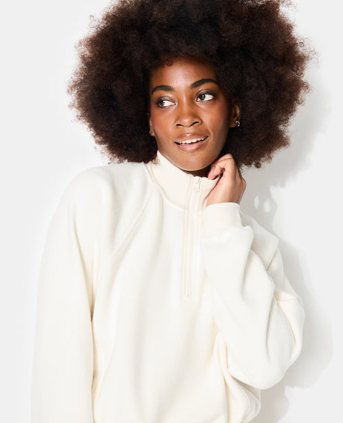 Sweat col zippé en molleton gratté - PIMKIE - 2