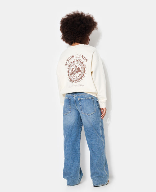 Sweat oversize avec print poitrine et dos - PIMKIE - 3