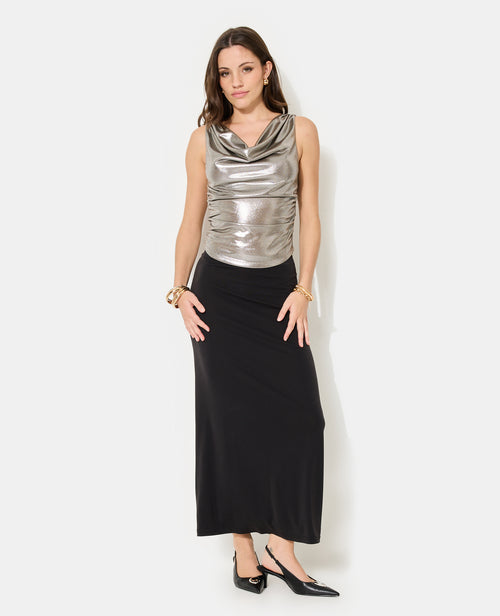 Top col bénitier en maille brillante - PIMKIE - 3