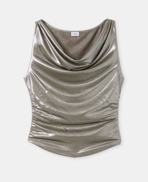 Top col bénitier en maille brillante - PIMKIE - 4