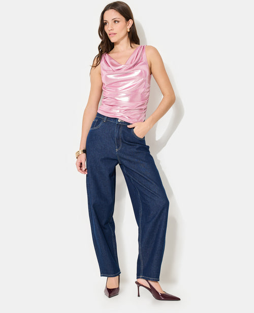 Top col bénitier en maille brillante - PIMKIE - 3