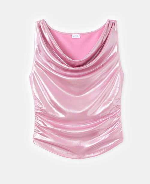 Top col bénitier en maille brillante - PIMKIE - 4