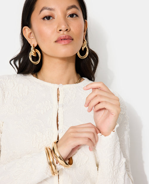 T-shirt fin en maille reliefée motif fleurs - PIMKIE - 2