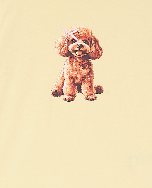 T-shirt ajusté avec print chien + nœud cousu - PIMKIE - 1