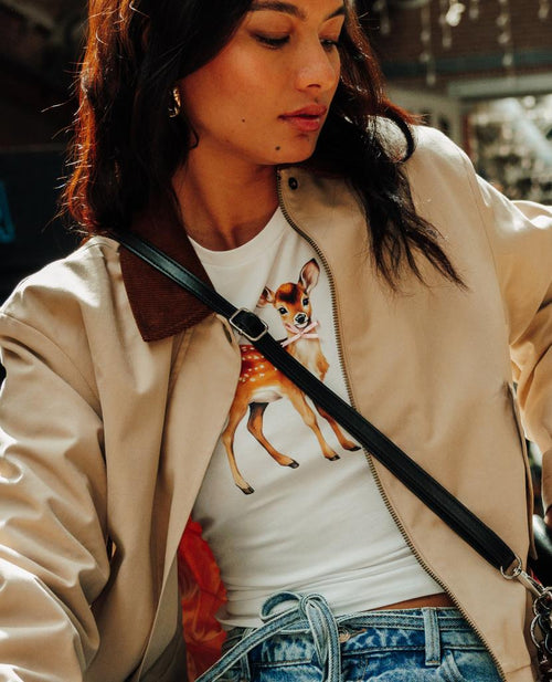T-shirt ajusté avec print faon + nœud cousu - PIMKIE - 1