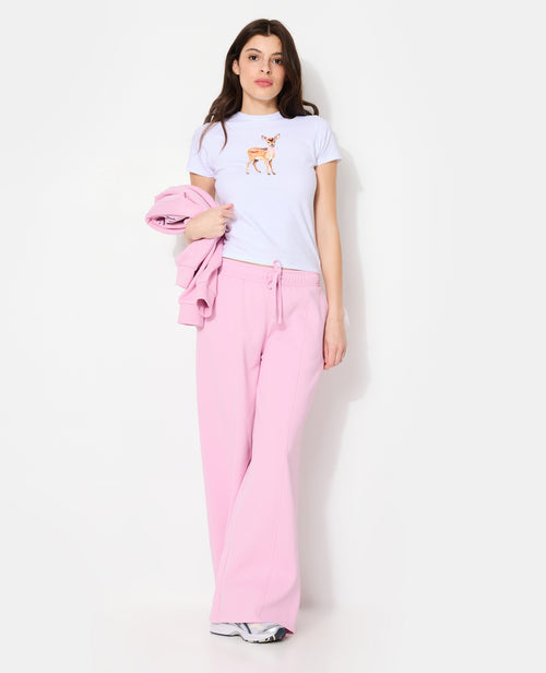 T-shirt ajusté avec print faon + nœud cousu - PIMKIE - 3