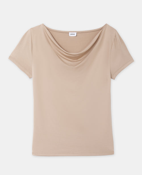 T-shirt en maille stretch avec col bénitier - PIMKIE - 4