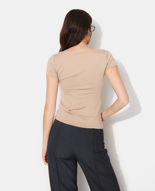 T-shirt en maille stretch avec col bénitier - PIMKIE - 7
